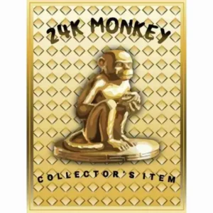 24K Monkey Incense sticks displayed in an elegant setting, featuring gold accents and rich, aromatic smoke, creating a luxurious and exotic atmosphere