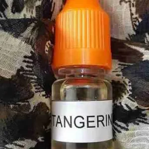 Tangerine Liquid Incense 5ml bottle with a vibrant label, showcasing a bright orange liquid, designed to deliver a refreshing and aromatic tangerine fragrance